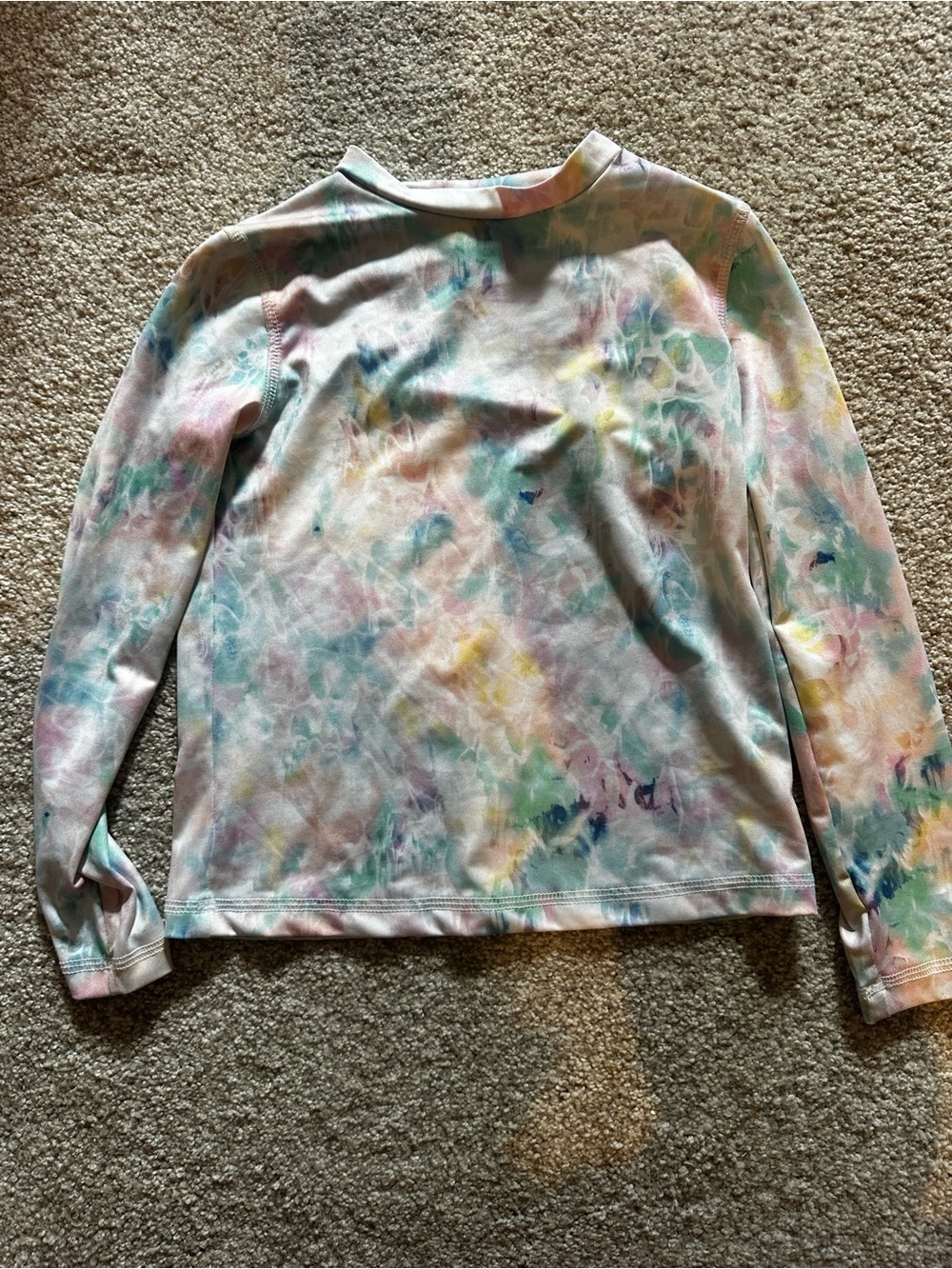 Cat & Jack Girls Long Sleeve Rash Guard Swim Shirt XS (4/5) – Pastel Tie Dye